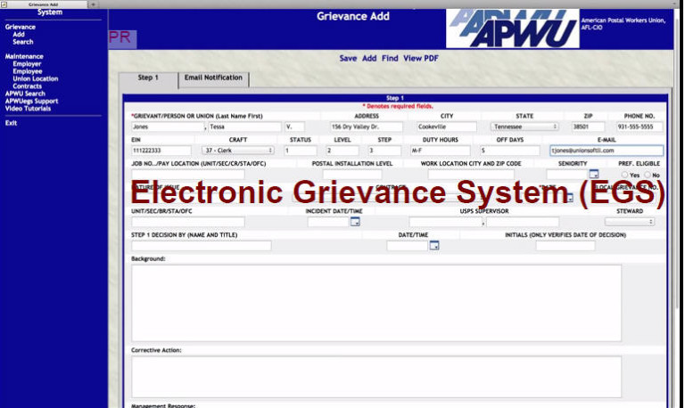 Apwu National Grievance Numbering System Activated 0550