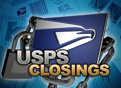 USPS Closed Christmas Day, Friday, Dec. 25 and New Year’s Day, Friday